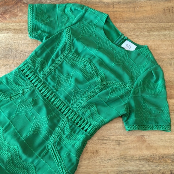 JOA JUST ONE ANSWER green mini dress S - Picture 3 of 7